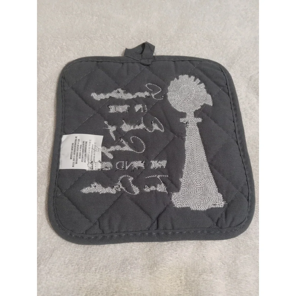 Quilted Pot Holder Farmhouse Windmill‎ Saying 